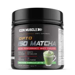 Icon Muscle Opto Iso Matcha Vanilla Latte Whey Protein Isolate 1 lb